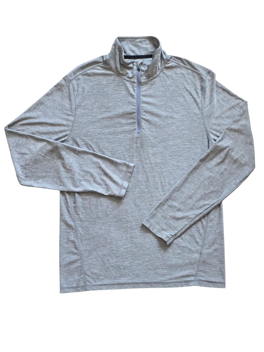 Calvin Klein Small Gray Heathered Performance Designer 1/4 Zip Athletic Pullover